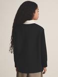 Reiss Les 100 Ciels Kids' Noa Colour Block Long Sleeve Top, Black