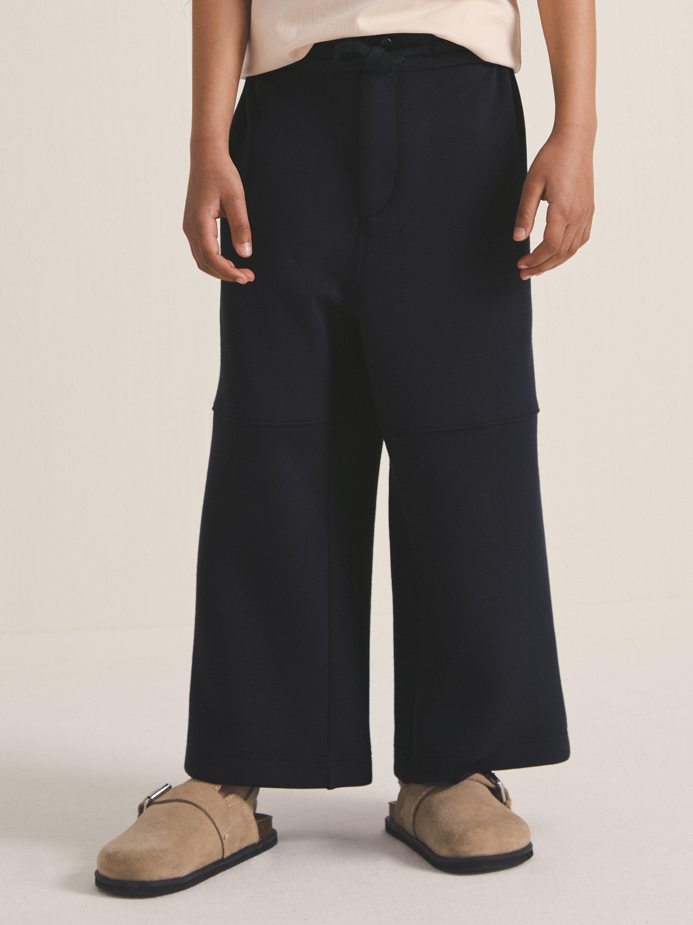 Reiss Les 100 Ciels Kids' Lenny Wide Leg Trousers, Navy