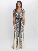 【海外限定】GinaBacconiドレス☆Chelsea Ruffle Maxi Dress, Na Chelsea Sleeveless Maxi Dress With Ruffle Front – Gina Bacconi