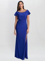 Gina Bacconi Chelsea Ruffle Maxi Dress, Navy