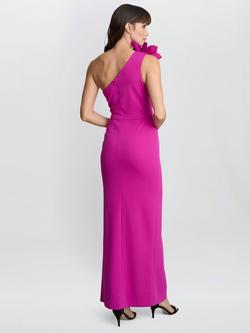 Gina Bacconi Portia One Shoulder Maxi Dress, Fuchsia - view 2, Fuchsia