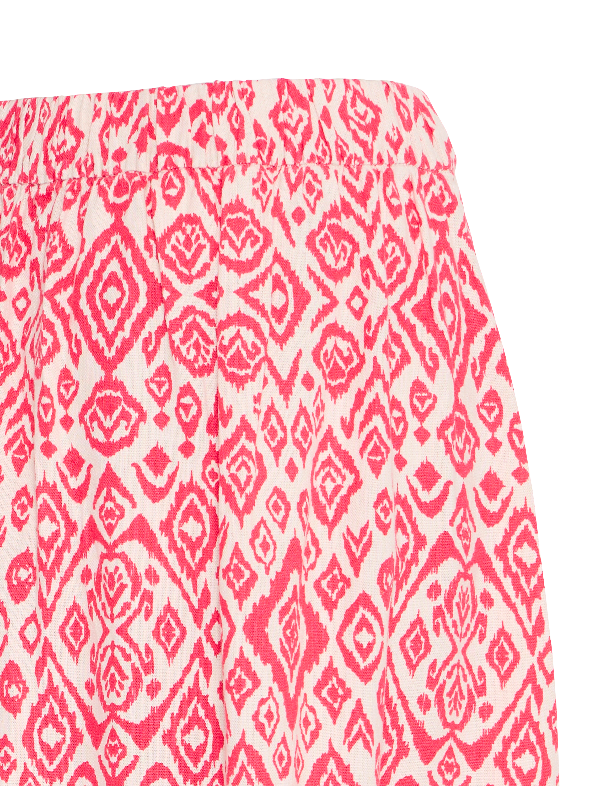 Product image 6 of 6, which shows ICHI Linno Linen Blend Diamond Ikat Midi Skirt, Geranium/Multi, 12