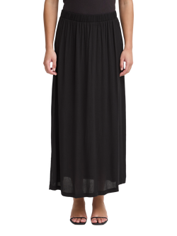 ICHI Marrakech Elasticated Waist Maxi Skirt, Black, Black