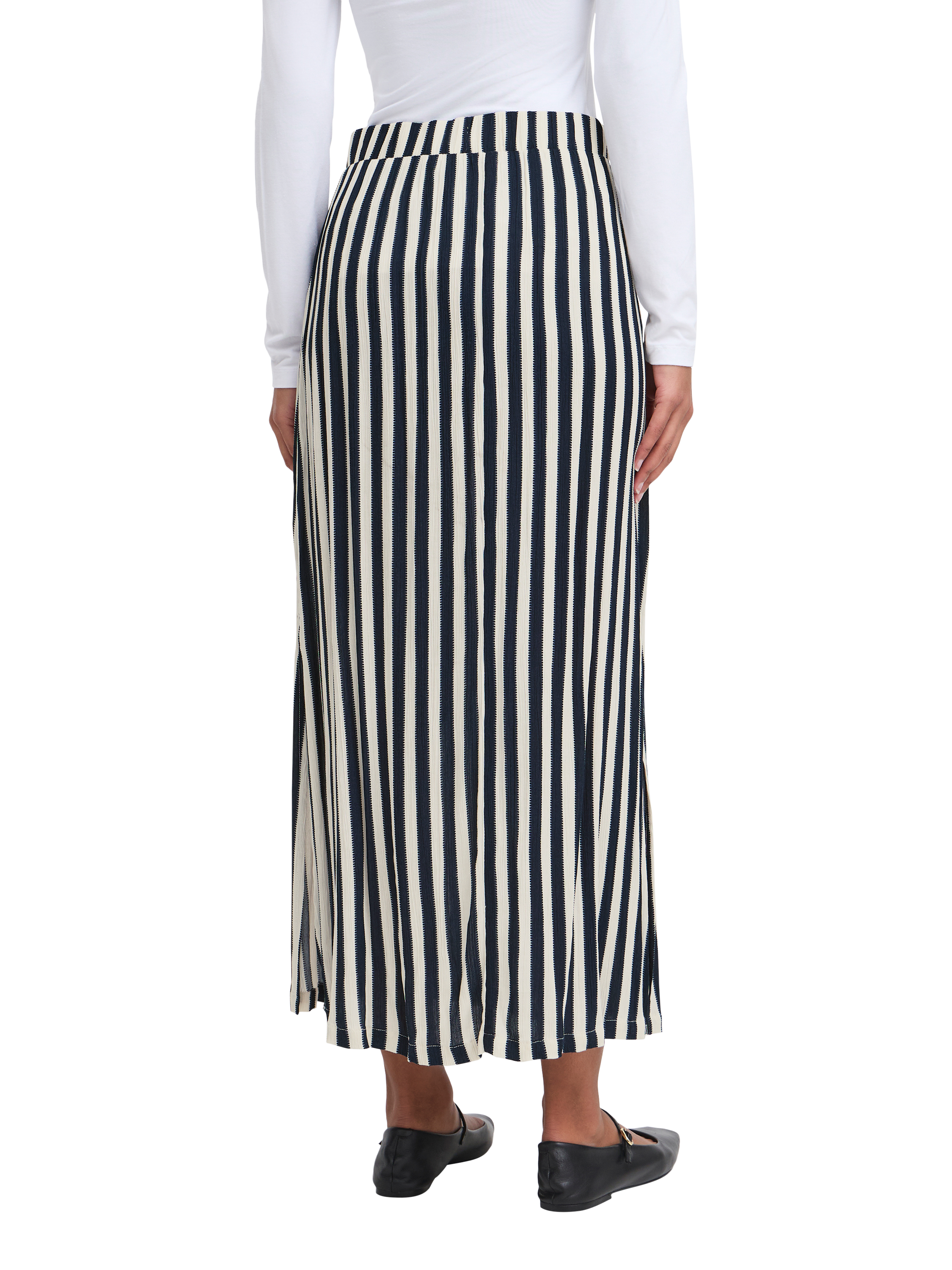 Product image 2 of 7, which shows ICHI Marrakech Stripe High Waist Maxi Skirt, Multi, XS