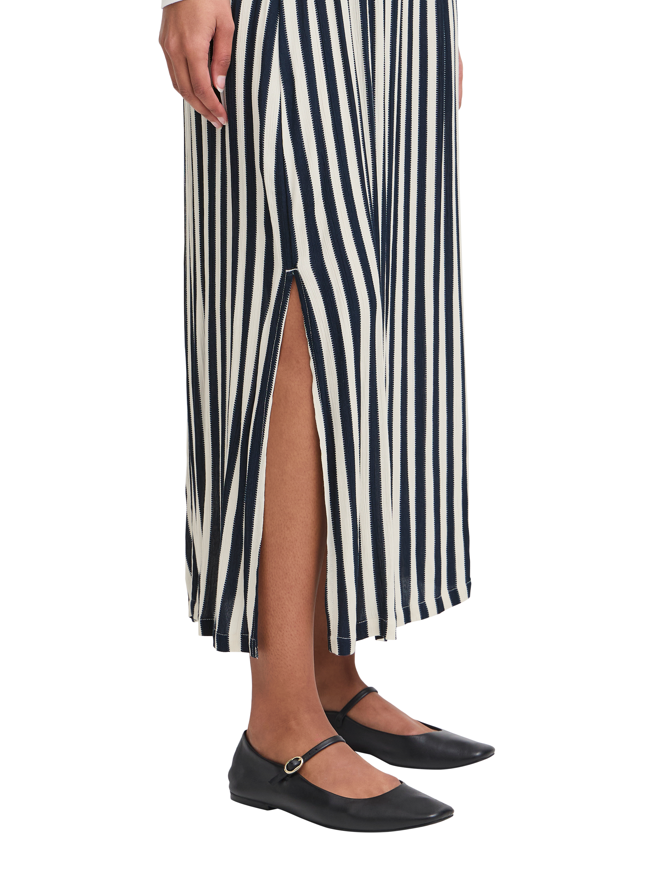 Product image 4 of 7, which shows ICHI Marrakech Stripe High Waist Maxi Skirt, Multi, XS