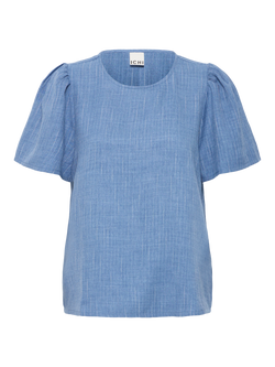 ICHI Remi Faded Stripe Top, Coronet Blue, Coronet Blue