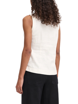 ICHI Linno Button Linen Rich Top, Cloud Dancer - view 2, Cloud Dancer