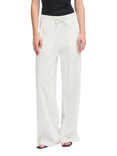 ICHI Linno Linen Blend Wide Leg Trousers, Cloud Dancer