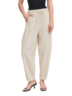 ICHI Linno Linen Rich Trousers, Natural, Natural
