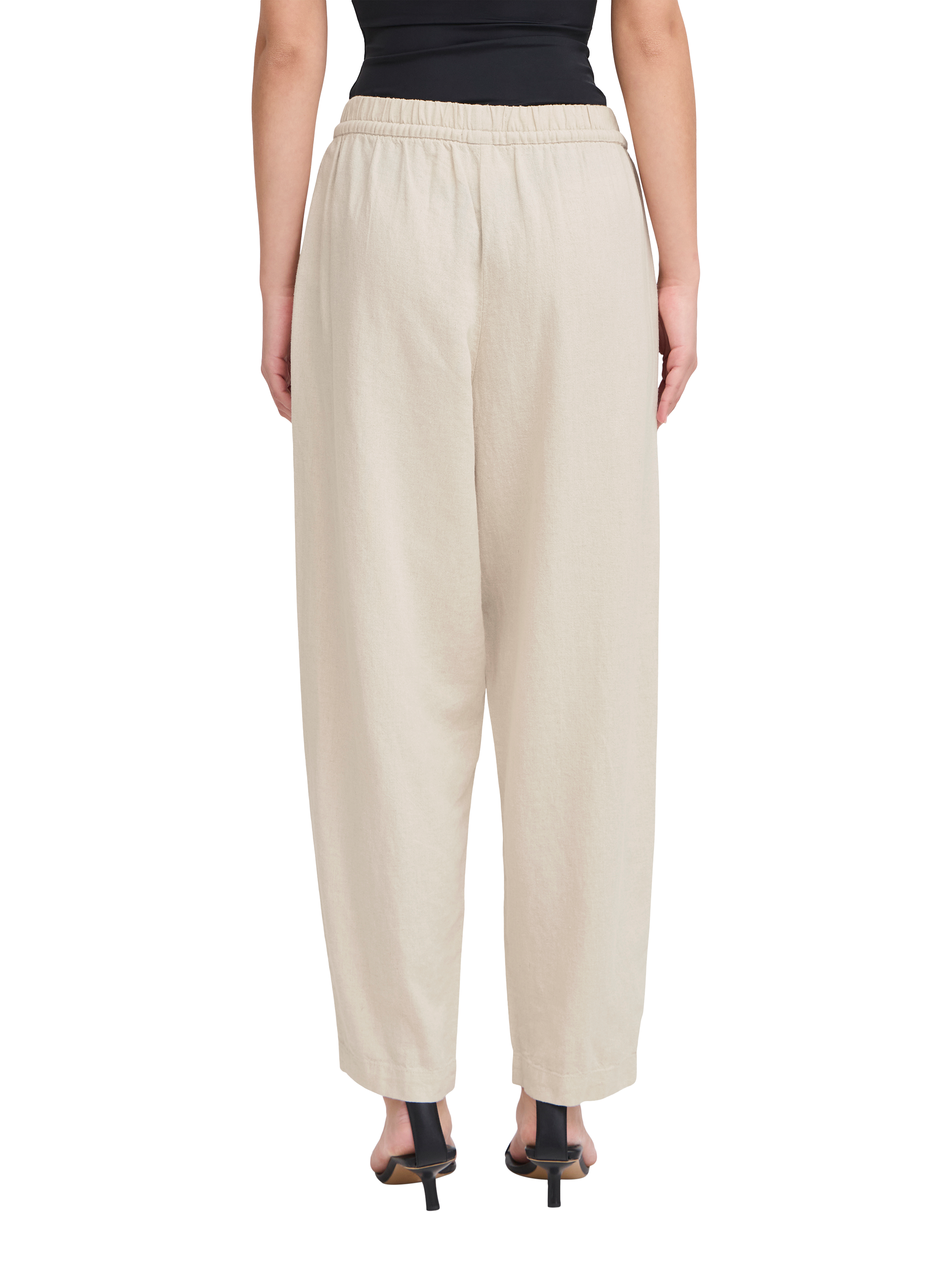 Product image 2 of 7, which shows ICHI Linno Linen Rich Trousers, Natural, 8
