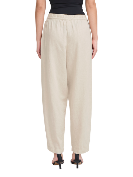 ICHI Linno Linen Rich Trousers, Natural - view 2, Natural