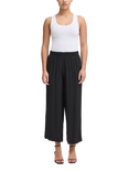ICHI Marrakech Wide Leg Cropped Trousers, Black