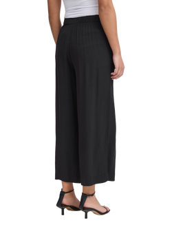 ICHI Marrakech Wide Leg Cropped Trousers, Black - view 2, Black