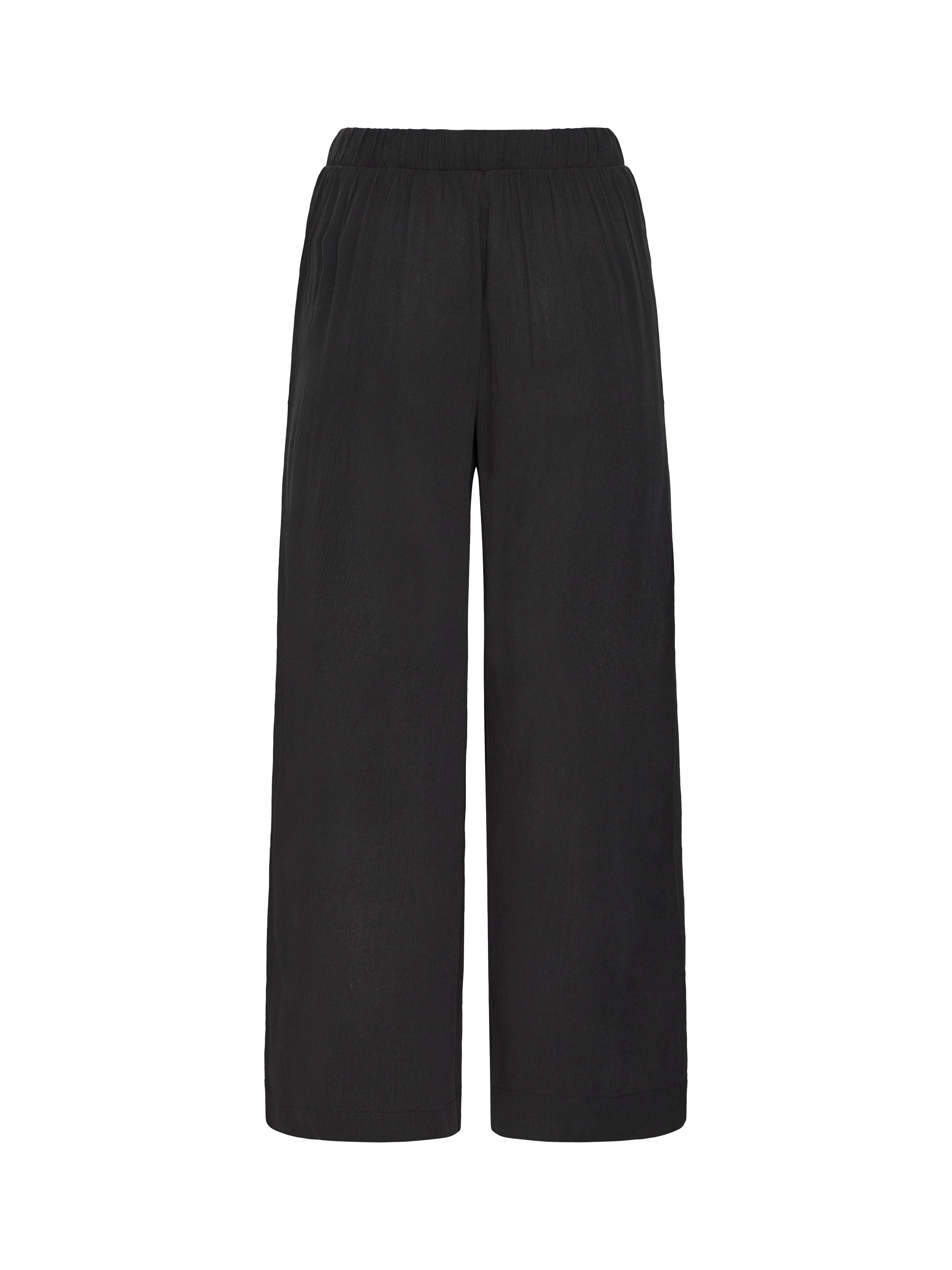 Product image 6 of 7, which shows ICHI Marrakech Wide Leg Cropped Trousers, Black, XS