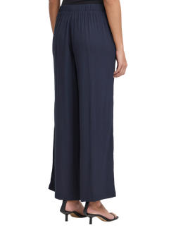 ICHI Marrakech Wide Leg Cropped Trousers, Navy - view 2, Navy