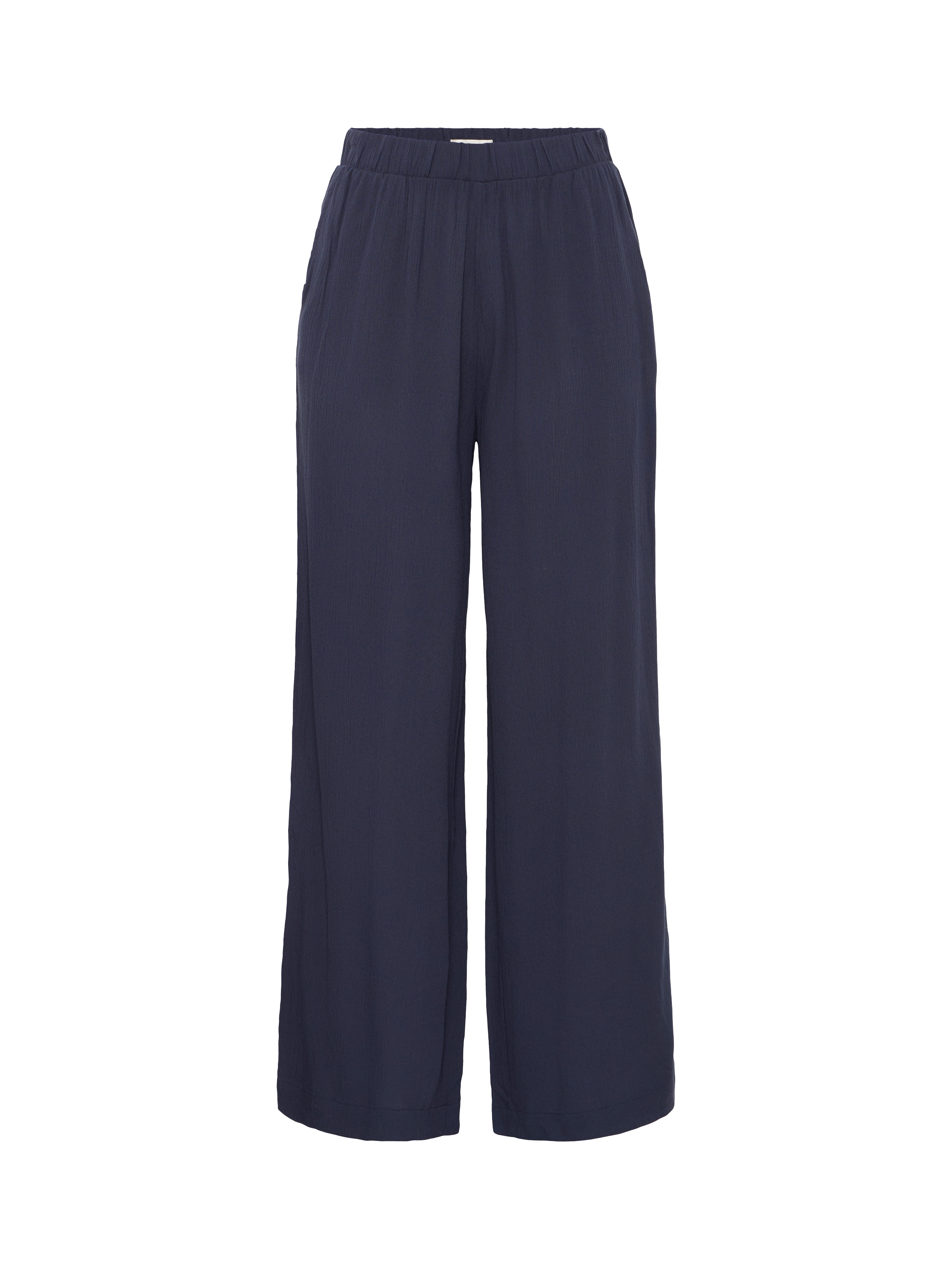 Product image 5 of 6, which shows ICHI Marrakech Wide Leg Cropped Trousers, Navy, XS