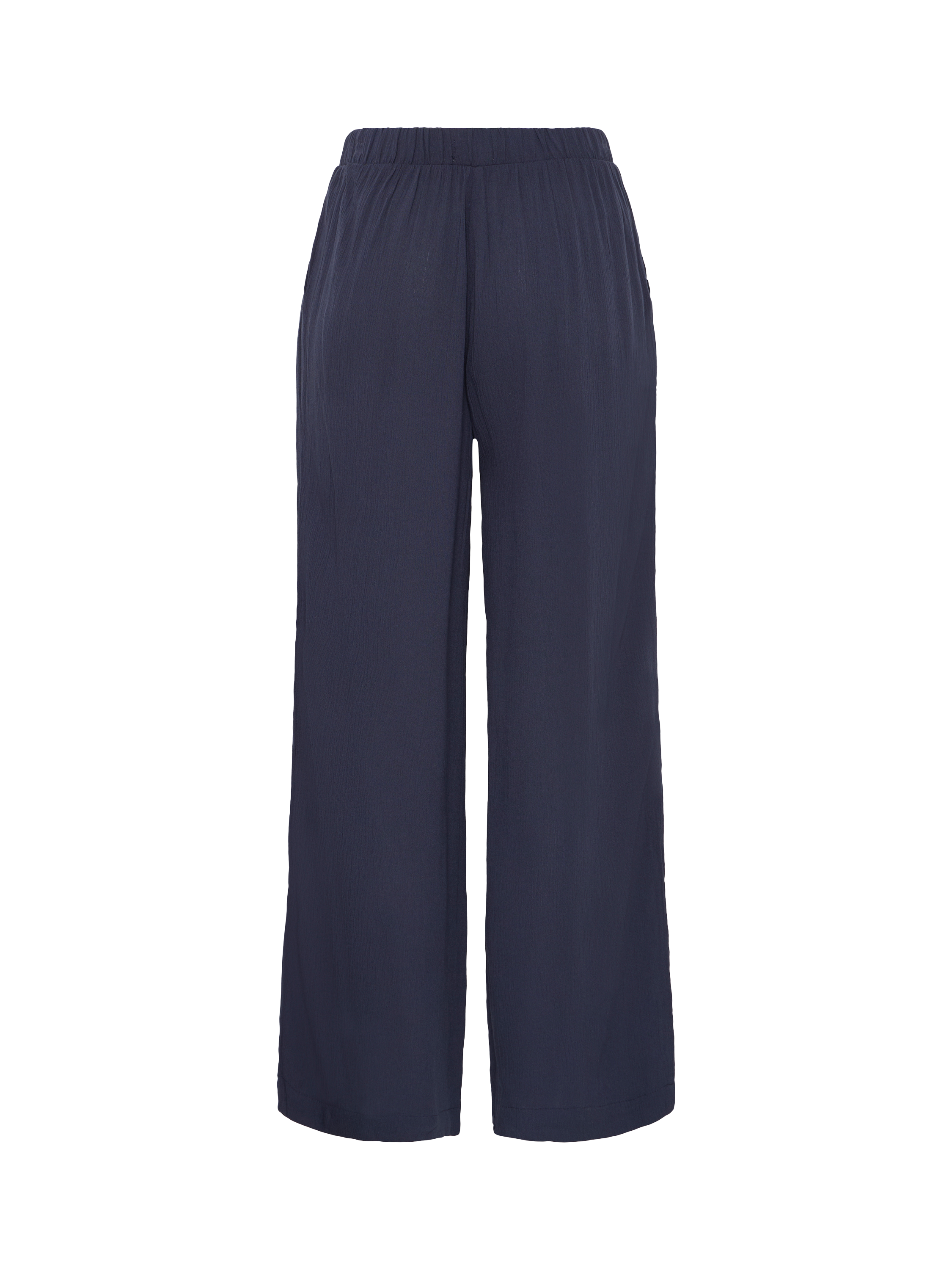 Product image 6 of 6, which shows ICHI Marrakech Wide Leg Cropped Trousers, Navy, XS