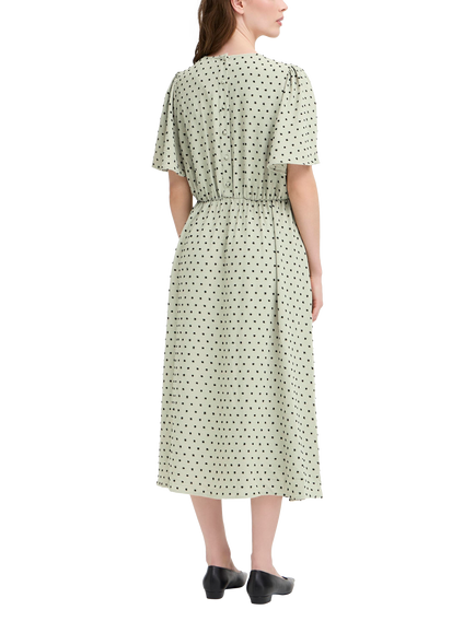 ICHI Zabby Textured Spot Dress, Tea - view 2, Tea