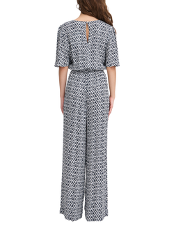 ICHI Marrakch Ikat Tile Print Jumpsuit, Total Eclipse/Multi - view 2, Total Eclipse/Multi