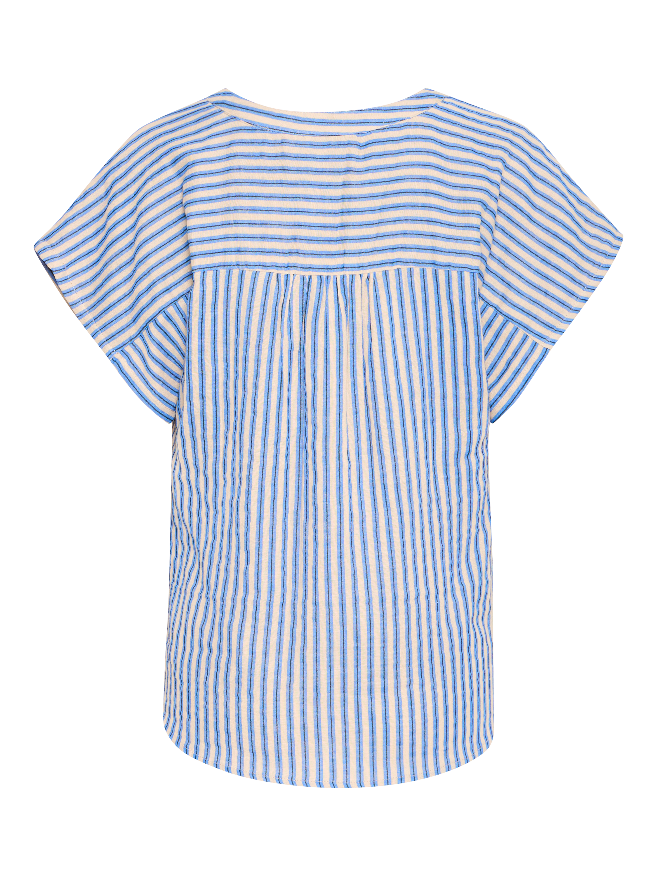 Product image 2 of 3, which shows ICHI Foxa Stripe Top, Blue/Multi, S