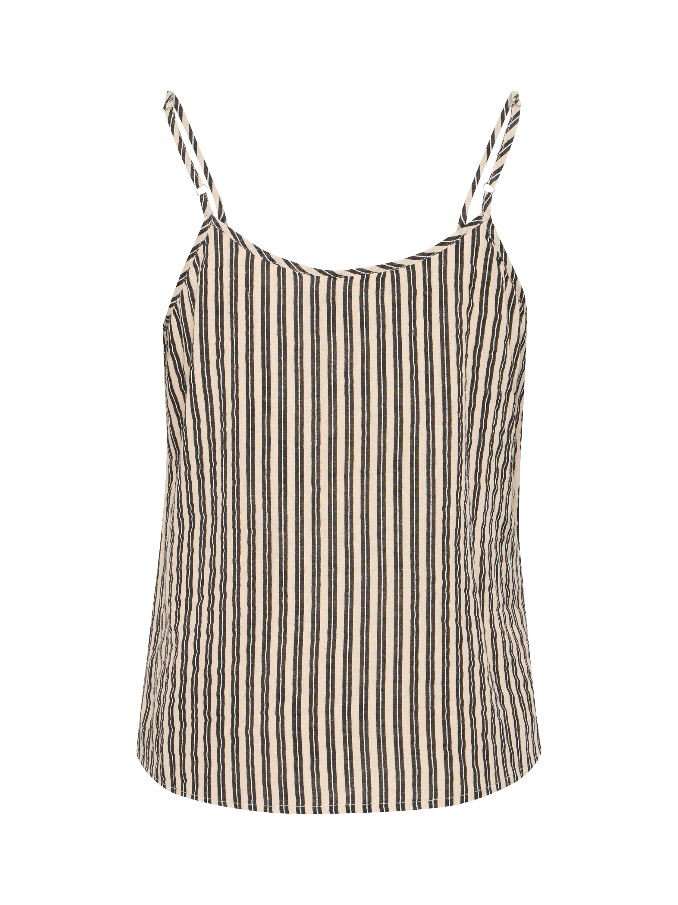 Product image 2 of 3, which shows ICHI Foxa Stripe Sleeveless Top, Black/Multi, XS