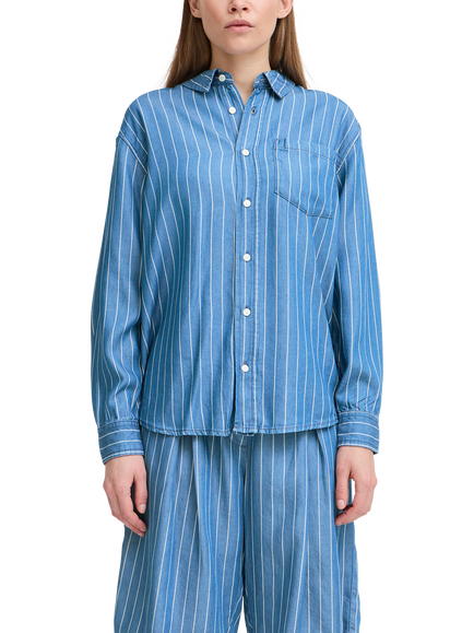 ICHI Beccos Stripe Shirt, Blue/Multi, Blue/Multi