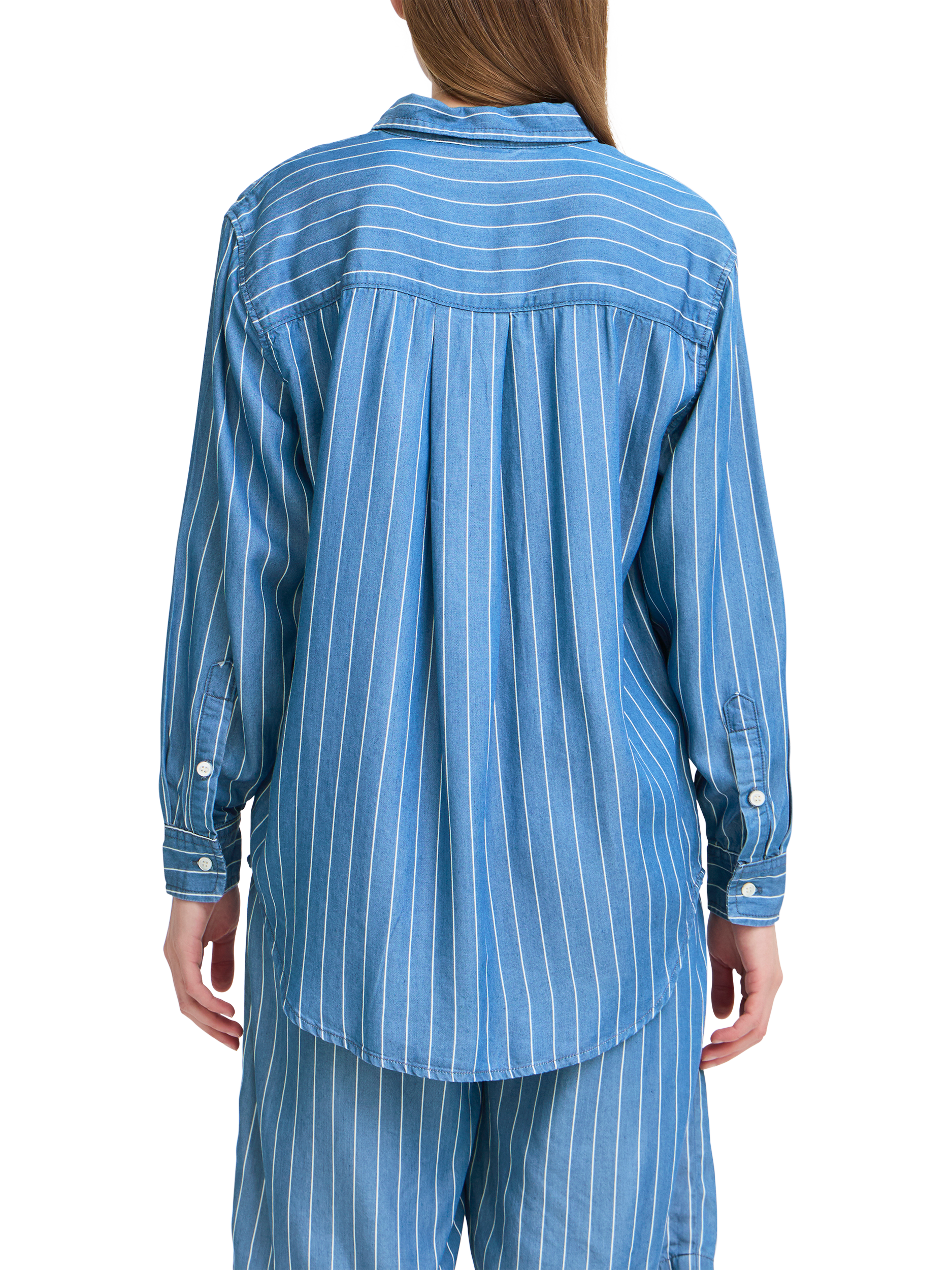 Product image 2 of 7, which shows ICHI Beccos Stripe Shirt, Blue/Multi, 8