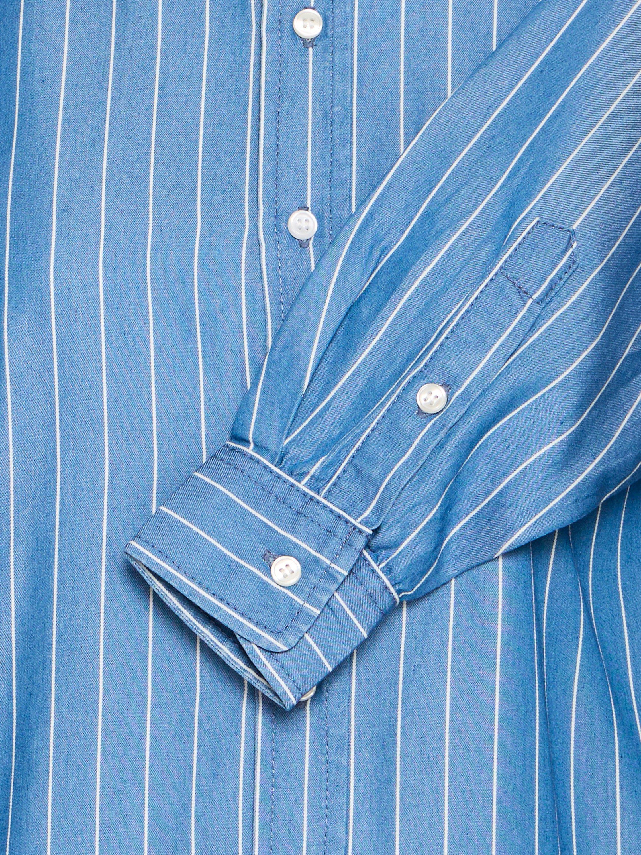 Product image 7 of 7, which shows ICHI Beccos Stripe Shirt, Blue/Multi, 8