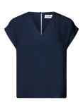 ICHI Crissy Short Sleeved Blouse, Total Eclipse