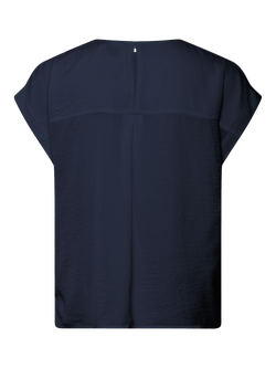 ICHI Crissy Short Sleeved Blouse, Total Eclipse - view 2, Total Eclipse