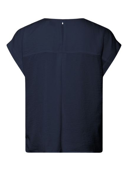 ICHI Crissy Short Sleeved Blouse, Total Eclipse - view 2, Total Eclipse