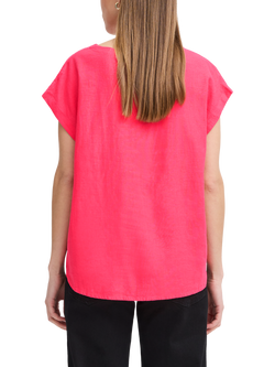 ICHI Linno Linen Blend Blouse, Geranium - view 2, Geranium