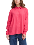 ICHI Linno Linen Rich Long Sleeve Shirt, Geranium