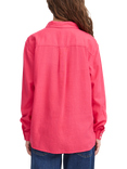 ICHI Linno Linen Rich Long Sleeve Shirt, Geranium