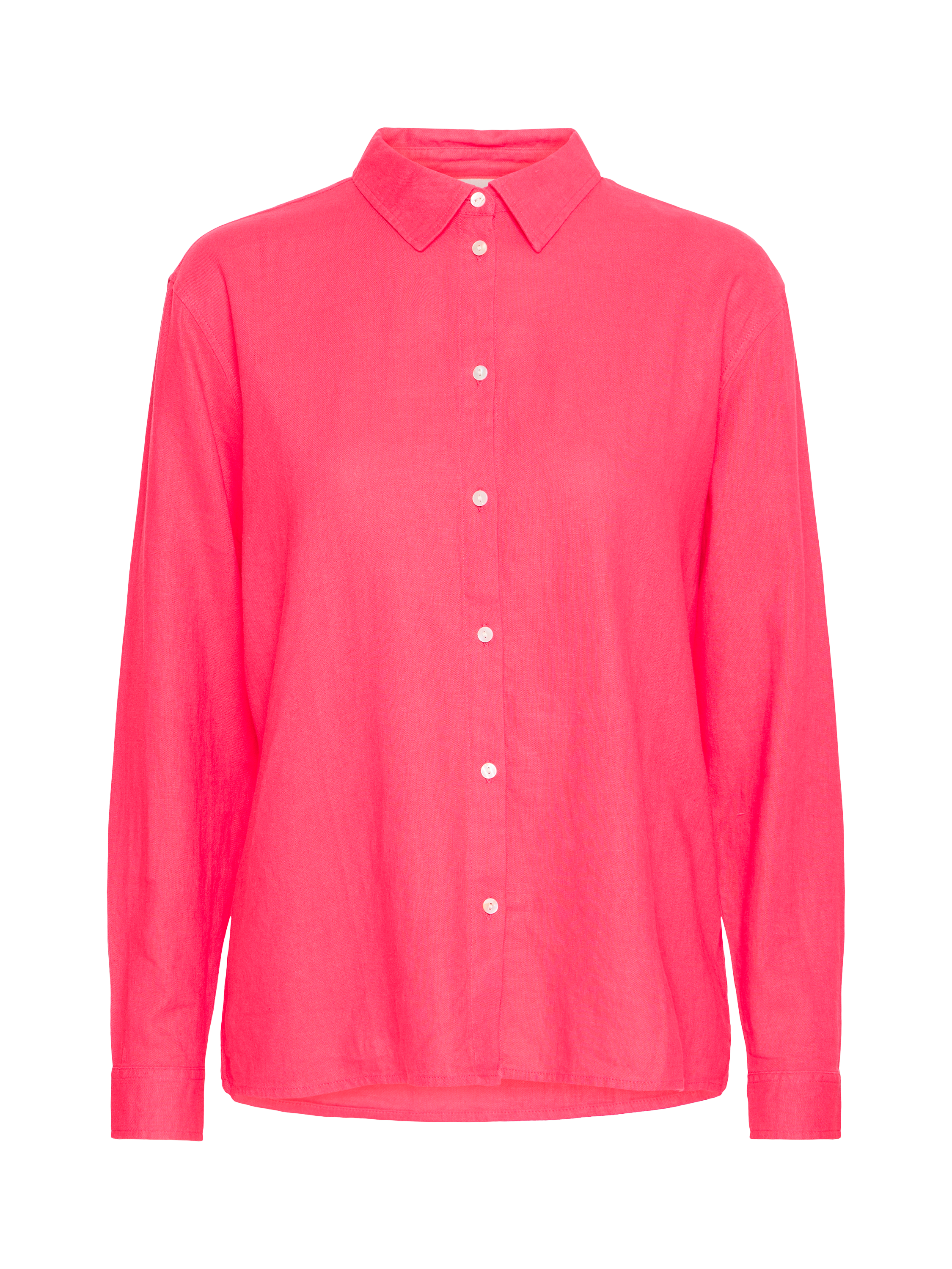 Product image 5 of 7, which shows ICHI Linno Linen Rich Long Sleeve Shirt, Geranium, 10