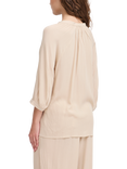 ICHI Marrakech 3/4 Sleeve V-Neck Shirt, Tan