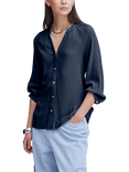 ICHI Marrackech 3/4 Sleeve V-Neck Shirt, Blue