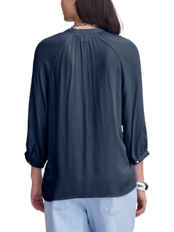 ICHI Marrackech 3/4 Sleeve V-Neck Shirt, Blue - view 2, Blue