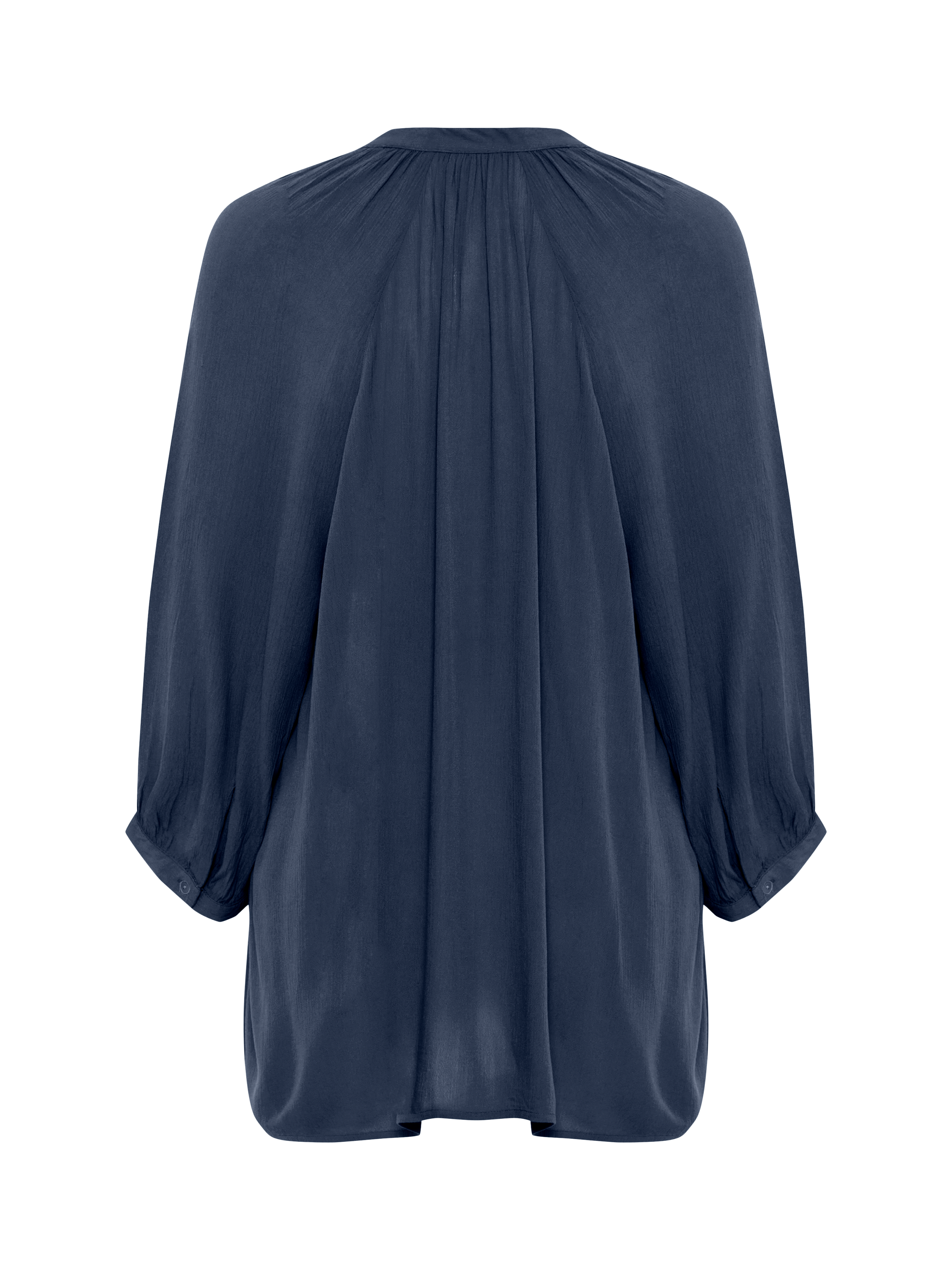 Product image 6 of 7, which shows ICHI Marrackech 3/4 Sleeve V-Neck Shirt, Blue, XS