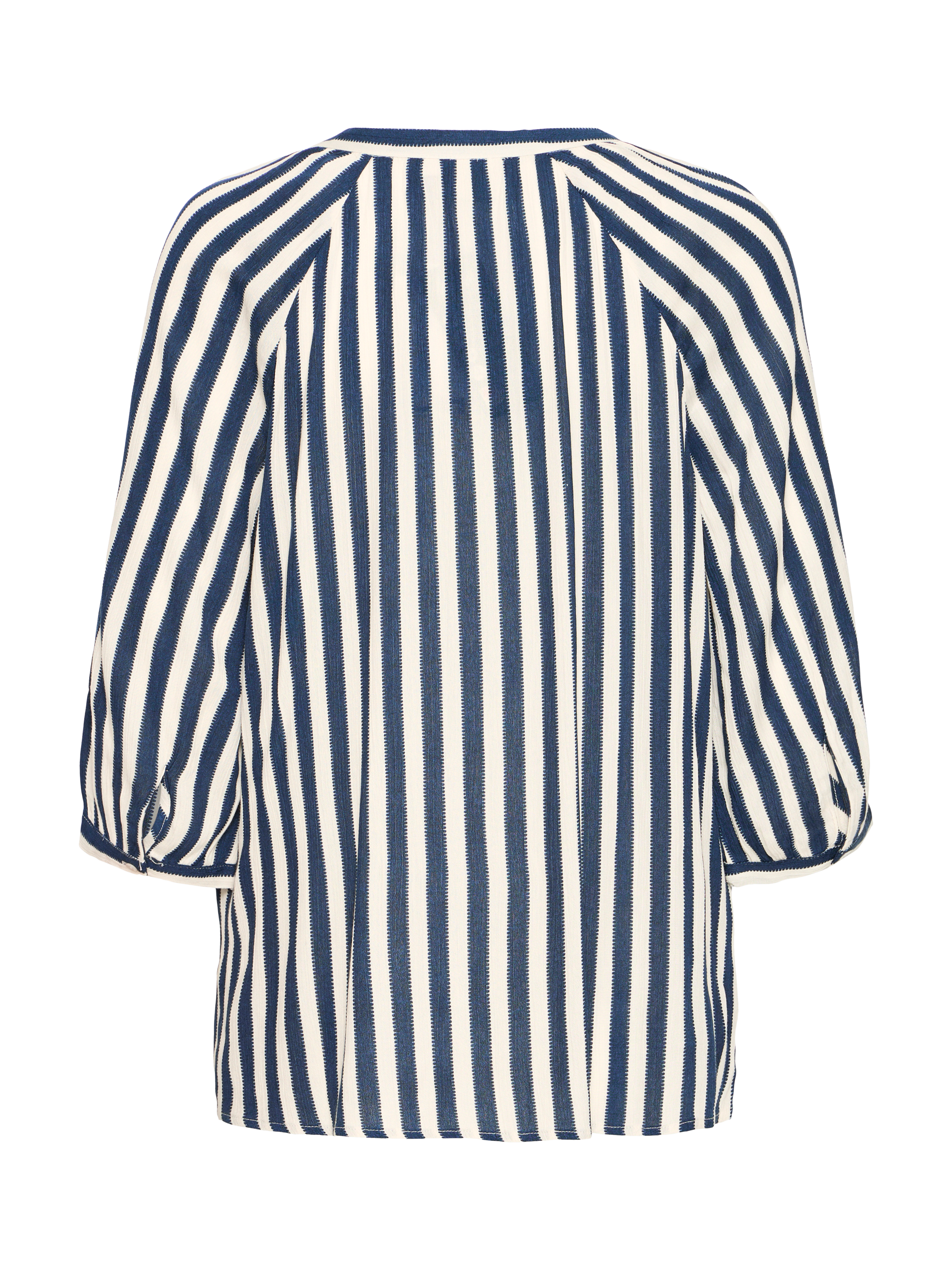 Product image 2 of 3, which shows ICHI Marrakech Stripe 3/4 Sleeve V-Neck Shirt, Multi, XS