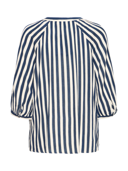 ICHI Marrakech Stripe 3/4 Sleeve V-Neck Shirt, Multi - view 2, Multi