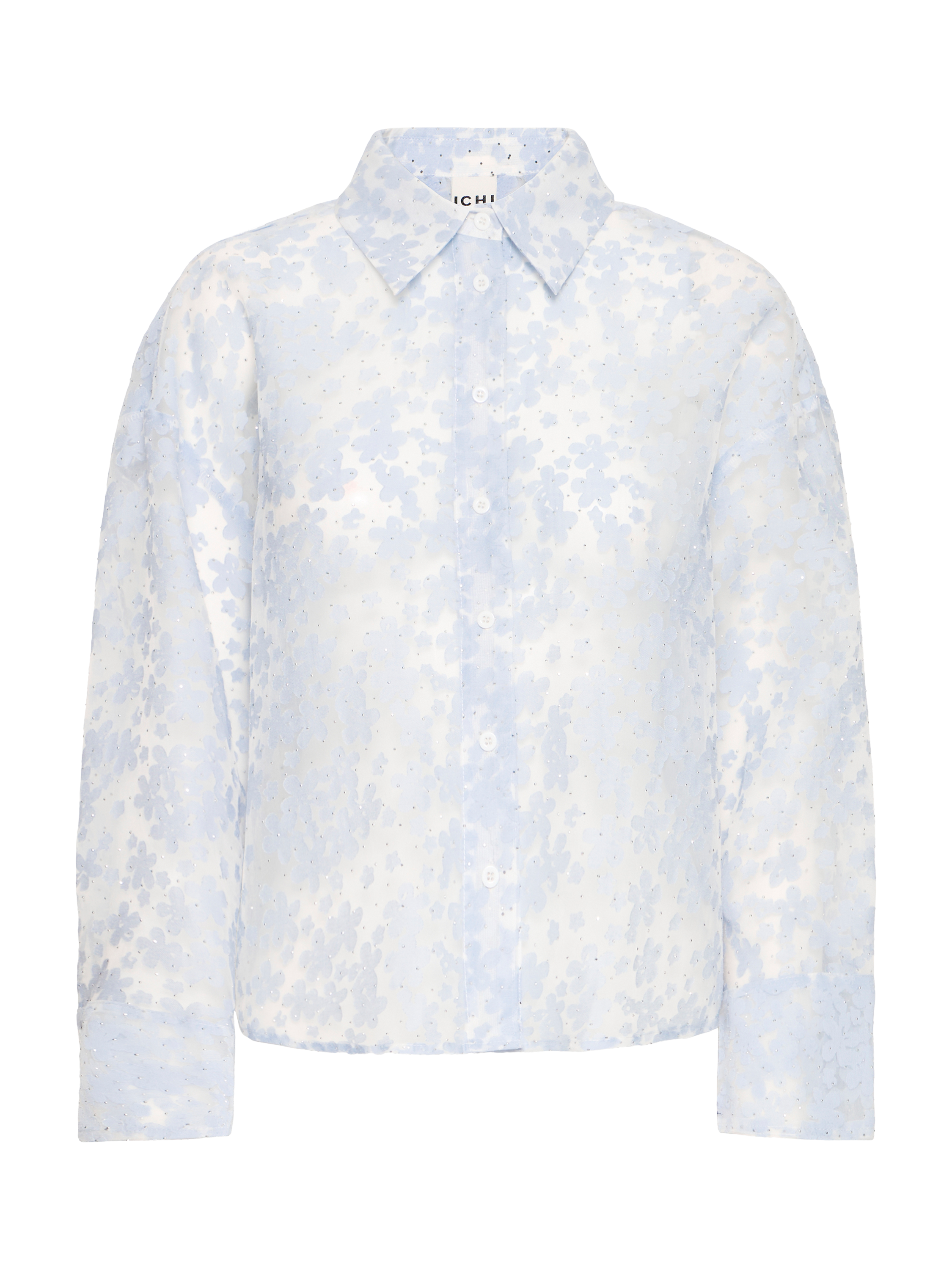 Product image 1 of 3, which shows ICHI Riley Textured Shirt, Zen Blue, 8