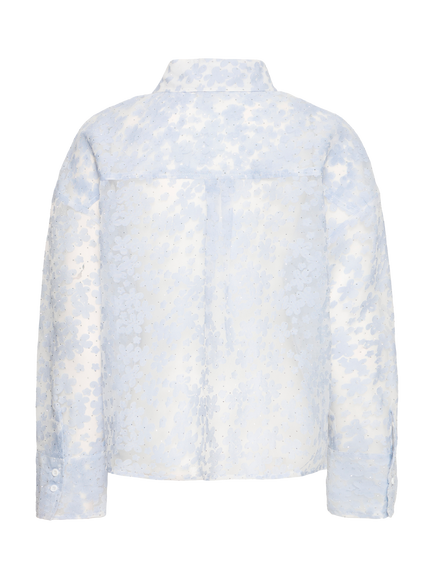 ICHI Riley Textured Shirt, Zen Blue - view 2, Zen Blue