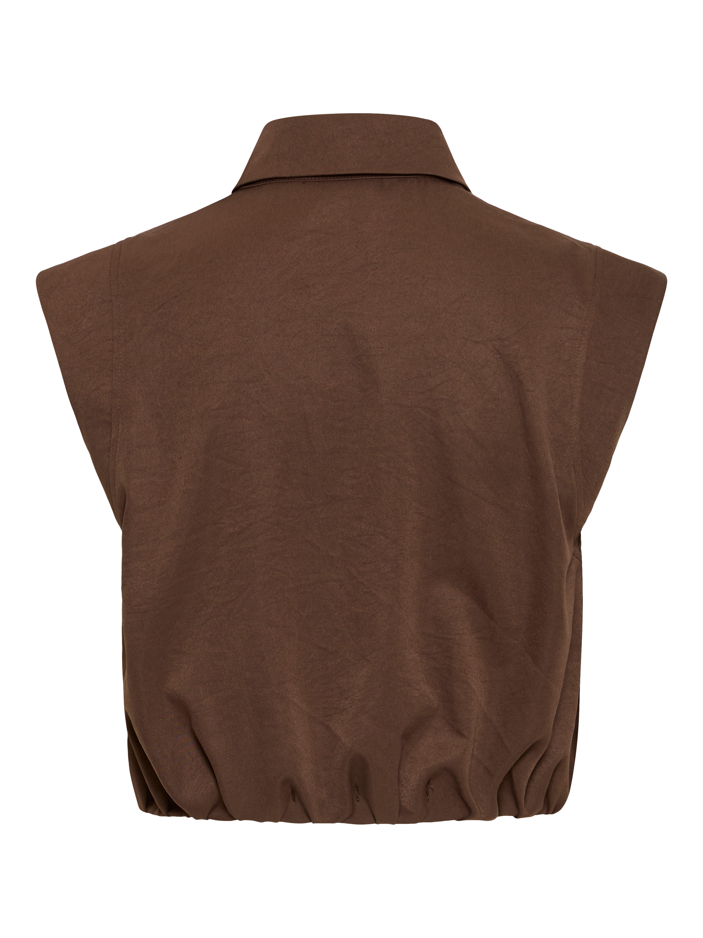 Product image 2 of 3, which shows ICHI Stella Cropped Sleeveless Shirt, Chestnut, 12