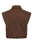 ICHI Stella Cropped Sleeveless Shirt, Chestnut