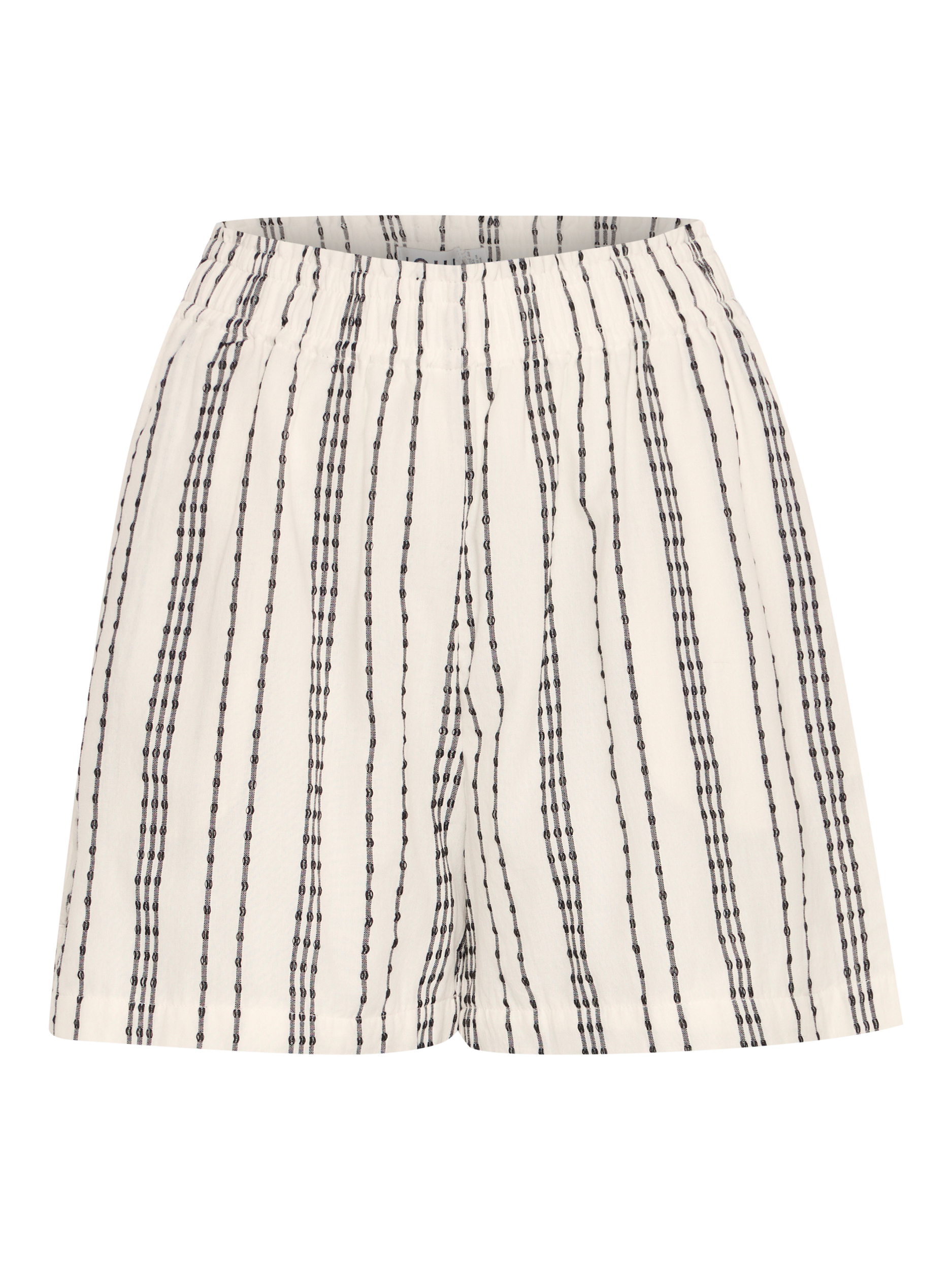 Product image 5 of 7, which shows ICHI Josine Jacquard Stripe Shorts, Birch/Black, 10