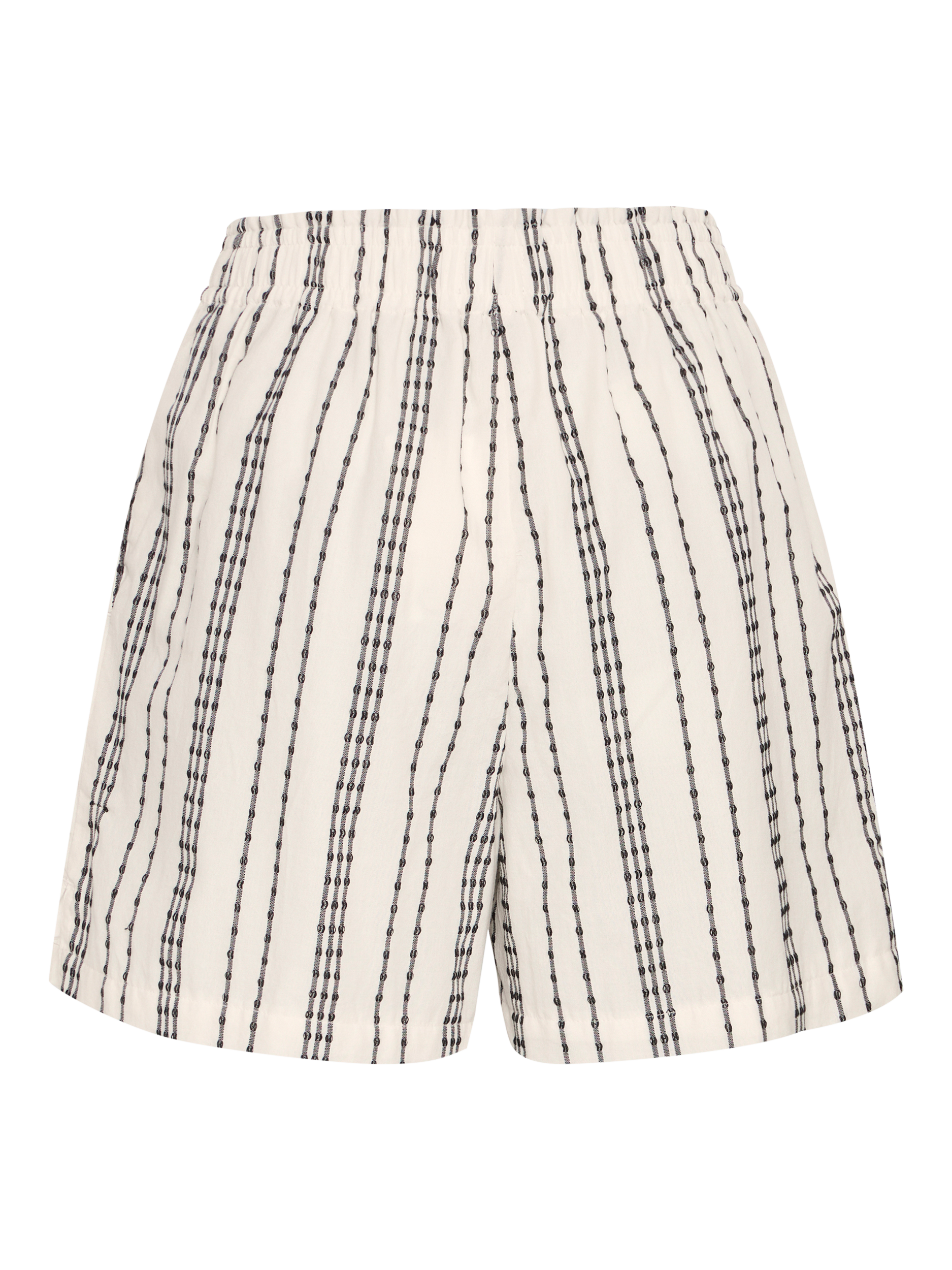 Product image 6 of 7, which shows ICHI Josine Jacquard Stripe Shorts, Birch/Black, 10