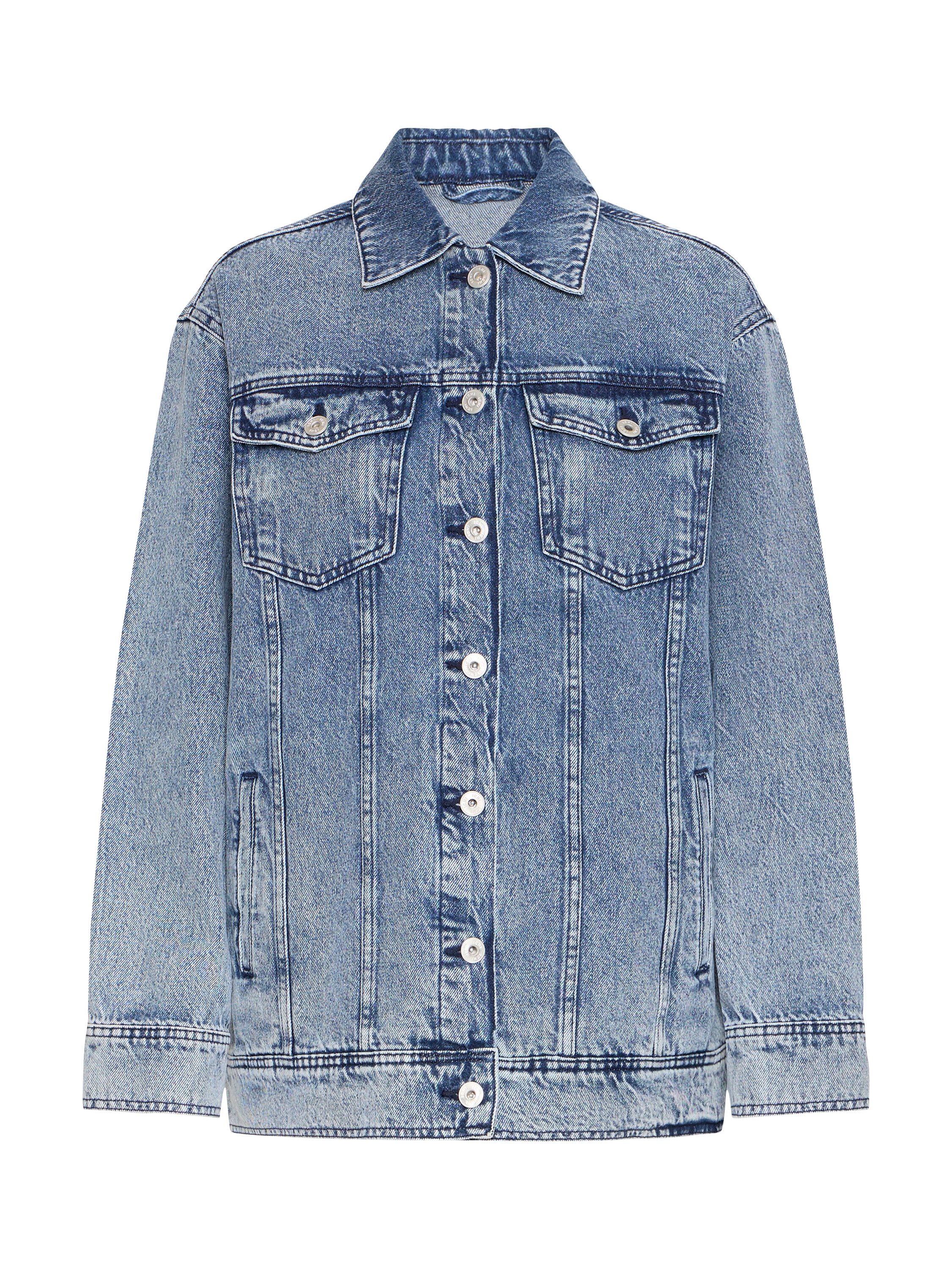 Product image 5 of 7, which shows ICHI Naomy Denim Jacket, Blue, 8