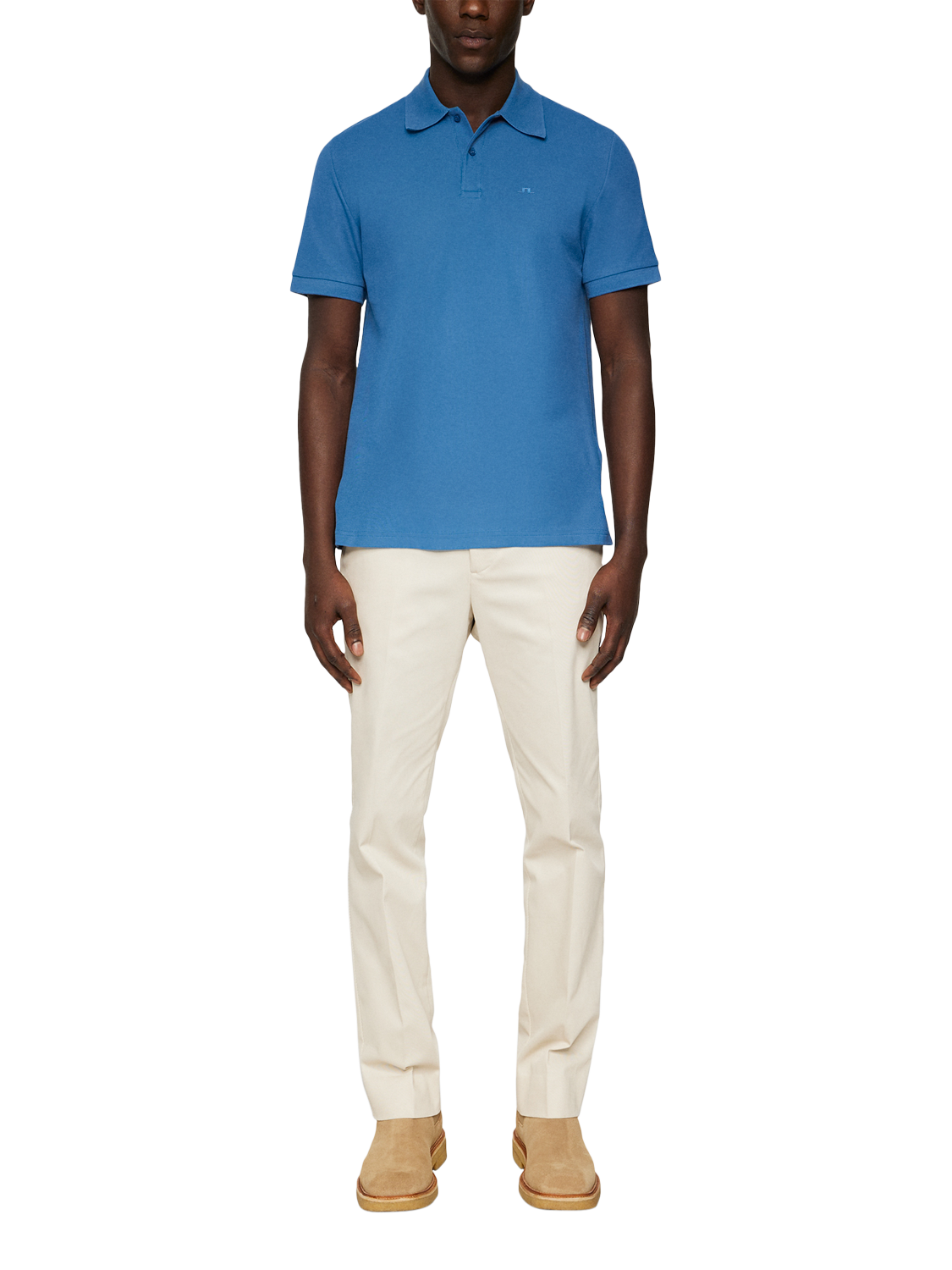 Product image 3 of 5, which shows J.Lindeberg Rudy Slim Fit Pique Cotton Polo Shirt, Dark Blue, L