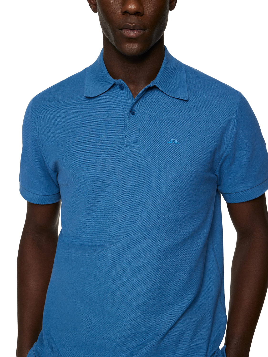 Product image 4 of 5, which shows J.Lindeberg Rudy Slim Fit Pique Cotton Polo Shirt, Dark Blue, L